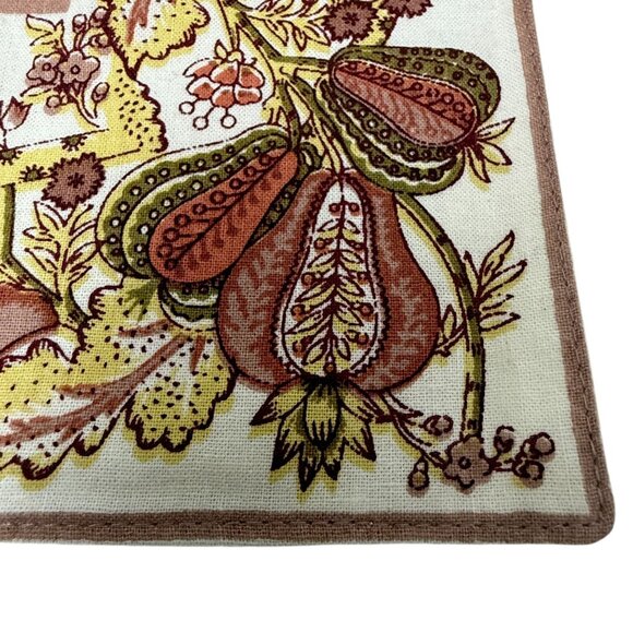 Autumn Floral Placemats Set of 3 Cloth Fabric Rust Cream - Picture 8 of 11